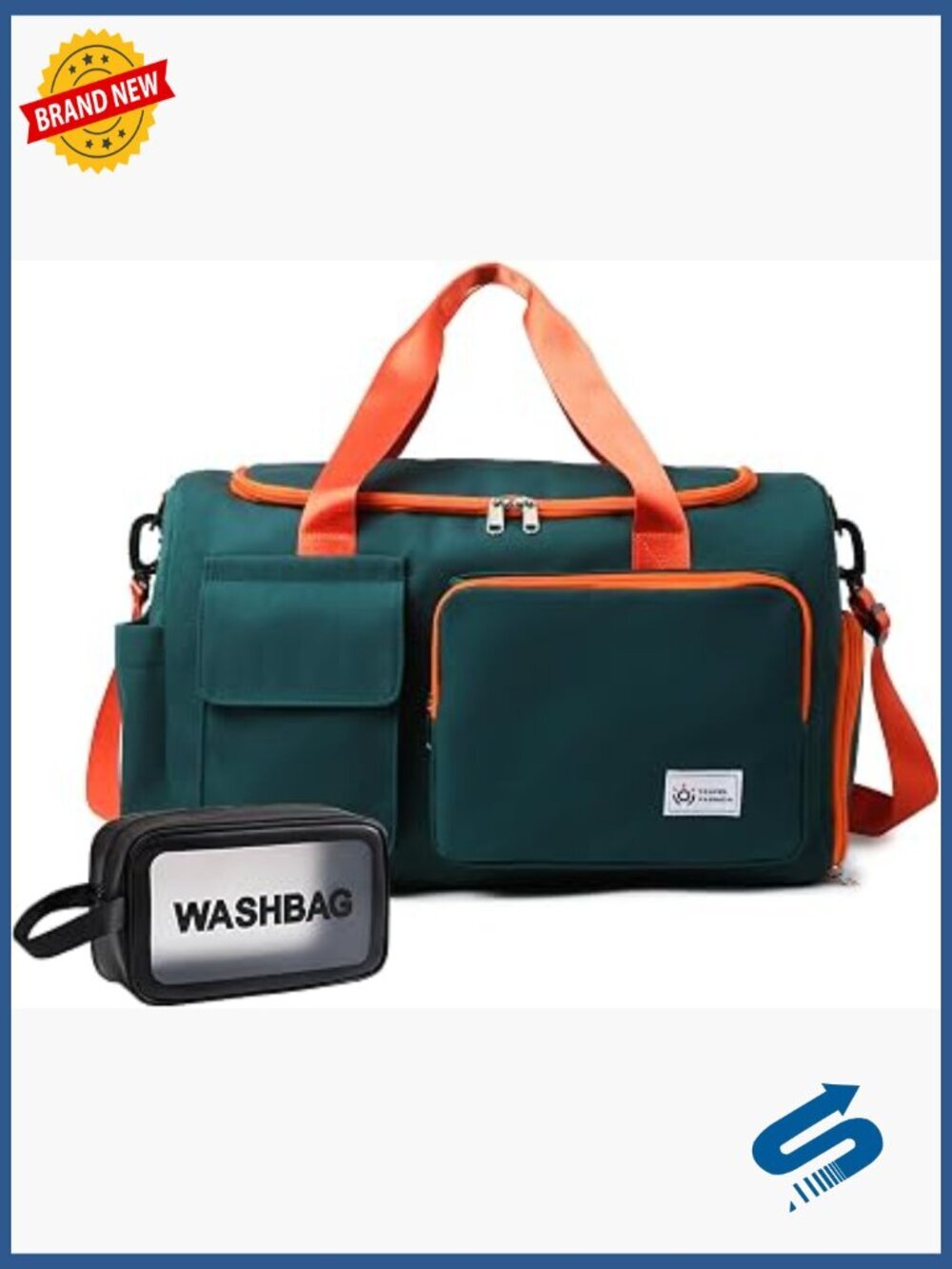 Travel Duffle Bag with Shoe Compartment & Wet Pocket